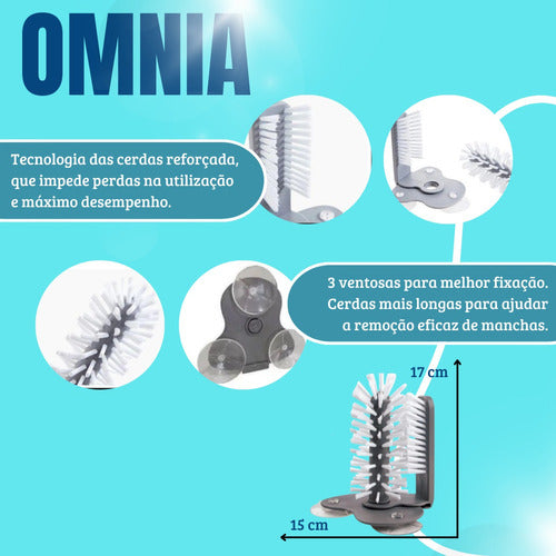 Escova Lava Copos Taças Esponja Cozinha Bar Pia Com Ventosas 2