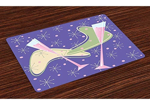 Lunarable Set of 4 Champagne Table Mats 0