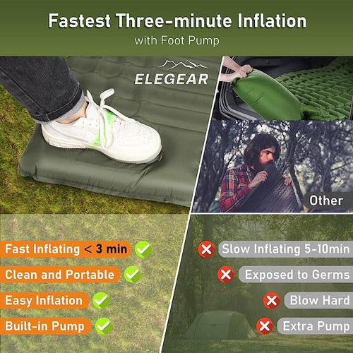 Elegear Double Sleeping Pad Para Acampar, 4  Ultra-thick Sel 4