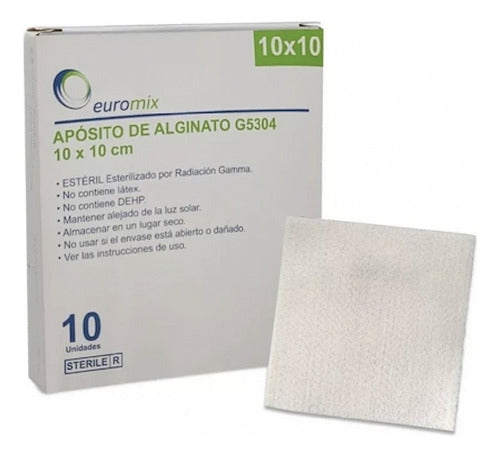 Euromix 10 Sterile Calcium Alginate Dressings 10 X 10 Cm 0