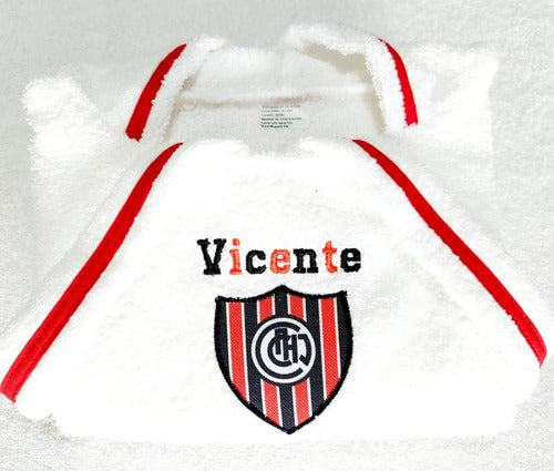 Poncho Hurricane Chacarita Tigre Kid's Soccer Personalized Bathrobe Towel 100% Cotton 22