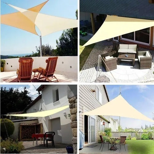 Malla Sombra Vela Toldo Triangular 3,6 X 3,6 Mts Jardin Uv50 1