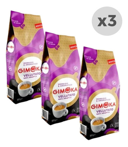 Café Tostado En Grano Gimoka Vellutato 500gr X 3 0