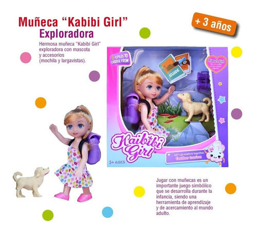 Kabibi Girl Explorer Doll with Pet in Box - 10072 1