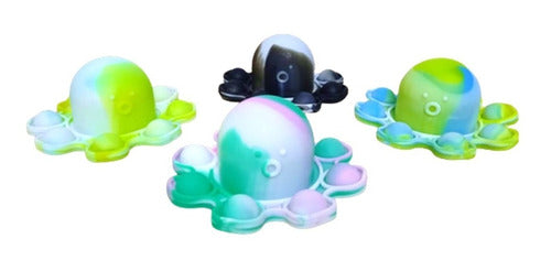 TOYS Eleven Octopus Pop It Keychain Combo X4 Reversible Stress Relief Silicone 0