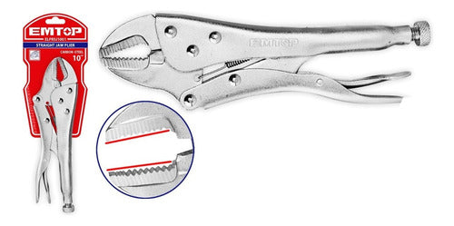 Pinza De Presión Perro Boca Recta 10' 250mm Emtop Industrial 0