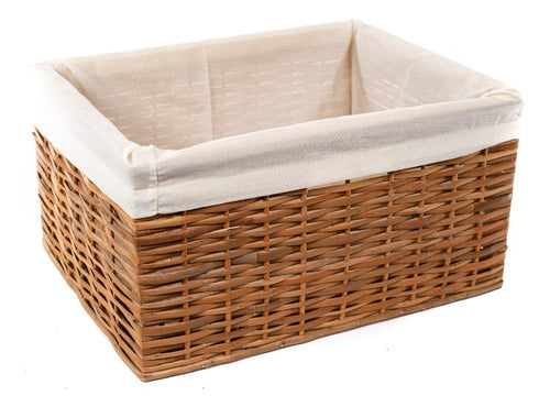Brown Wicker Baskets with Fabric Cover 2