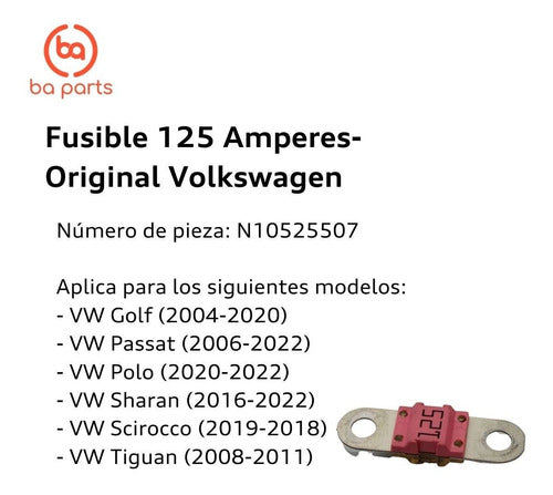 Audi Fusible 125 Amperes Tiguan 2008 Al 2011 1