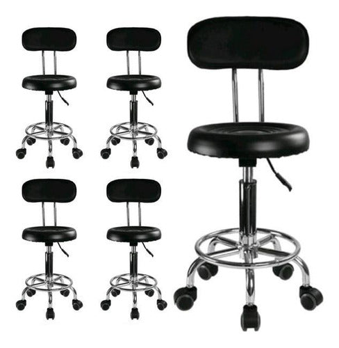 Nhome Silla Giratoria Con Respaldo Peluquería Estética Salón 4