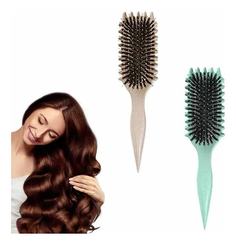 Escova De Definição De Cabelo Encaracolado C Bristle, 2 Unid 1