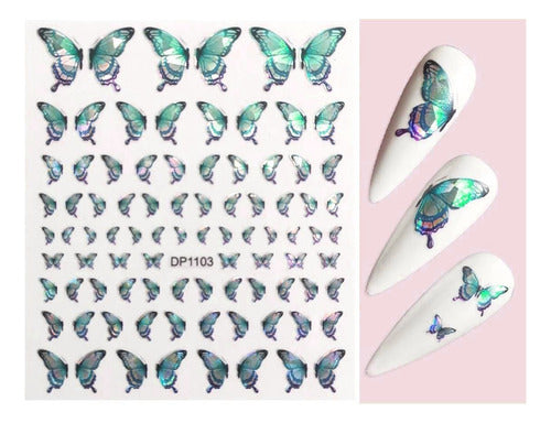 Self-Adhesive Nail Stickers - Butterflies - Nail Art 87