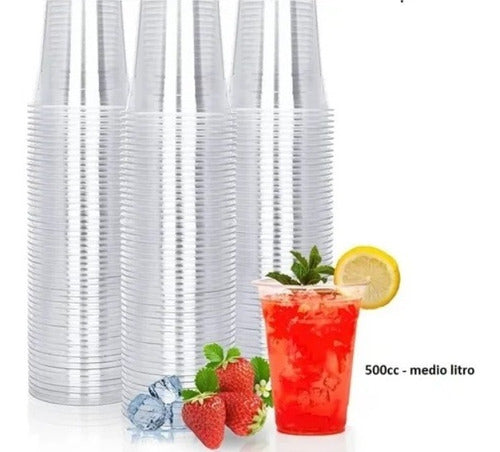 Stendy Disposable Transparent Plastic Cup 500cc - Pack of 1000 1