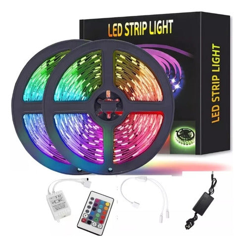 RGB 5050 LED Strip Kit 10 Meters Gamer with Remote Control and 12V Supply 0