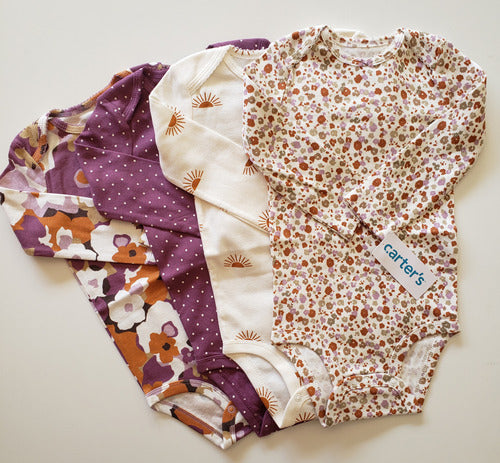 Carter's Pack of Long Sleeve Bodysuits - Floral Design 2