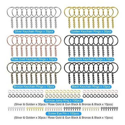 300pcs Split Key Rings Kit - 6 Colors 2