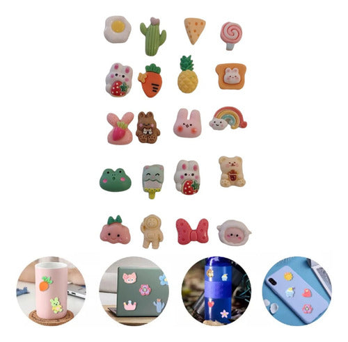 Brother's Bazar Set of 16 Random 3D Relief Kawaii Stickers 0