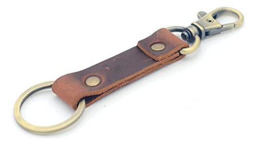 Jjnusa Genuine Leather Keychain Walnut Leather Key 0