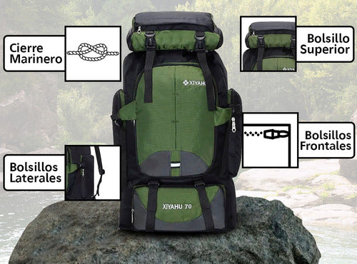 Xiyahu Mochila Camping Trekking Mochilero 70lts Reforzada Nuevo 2