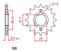 TENGAí Piñon Para Kawasaki KLR 650 15 Dientes (520) 1