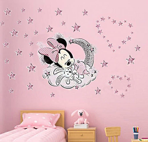 SchwartsCount Minnie Mouse Wall Decals, Removable Vinyl 40x60cm 0