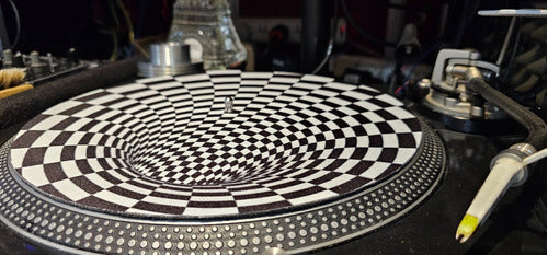 DJPROAUDIO Tubo 3D Blanco Y Negro Slipmat Paño Espuma 3