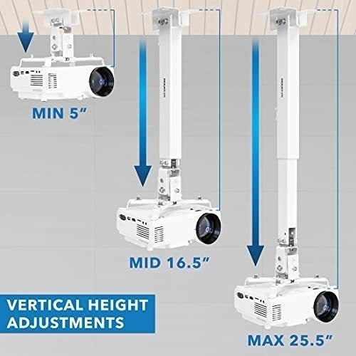 Mount-It! Universal Wall and Ceiling Projector Mount - White 2