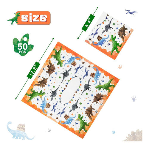 Fiesta Dinosaurio Para Niños, 50 Pcs, Toallas Desechables 1