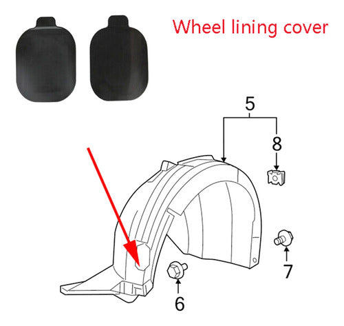 Wheelhouse Hole Cover Trim Para 2015-2019 5c6805413a 5c68054 4