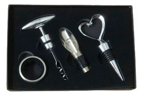 Set X4 Wine Bottle Opener Corkscrew, Bottle Opener Ring Stopper 3