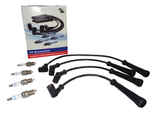 Kit Cables + 4 Bosch Spark Plugs KIT9008 0
