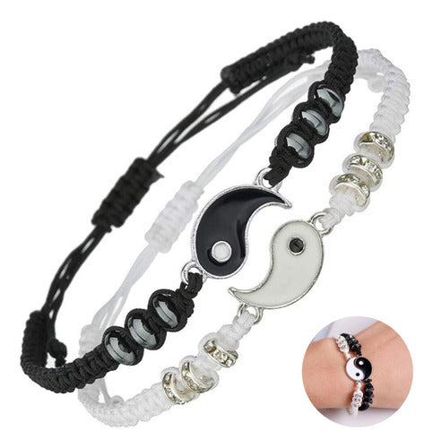 Distance Yin Yang Couple Bracelets for Sharing 0