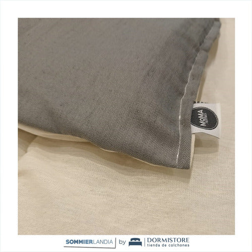 Moma Linen Fabric Queen Comforter - Gray Lead 1