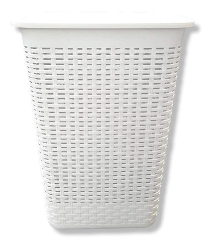 Macom Rattan Plastic Laundry and Toy Basket with Lid 2