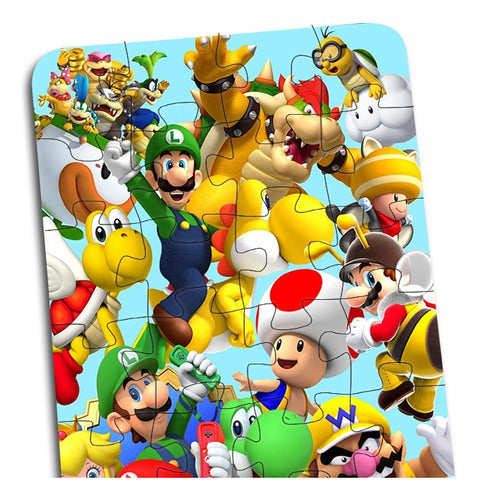 BapoomOk Wooden Puzzle - 24 Pieces - Mario Bross - Pack of 5 2