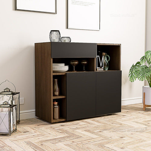 Modern Dining Room Sideboard Buffet, 90cm with Door and Drawer 7