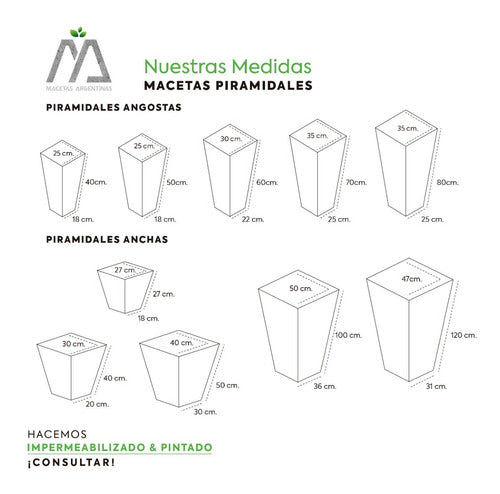 Macetas De Fibrocemento Piramidal 35x35x25 4