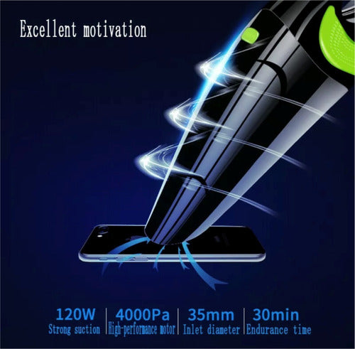 Wireless Portable Car Vacuum Cleaner USB Charge 120W High Quality 10
