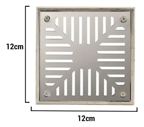 Rejilla Reja Acero Inoxidable 12x12 Con Marco 1