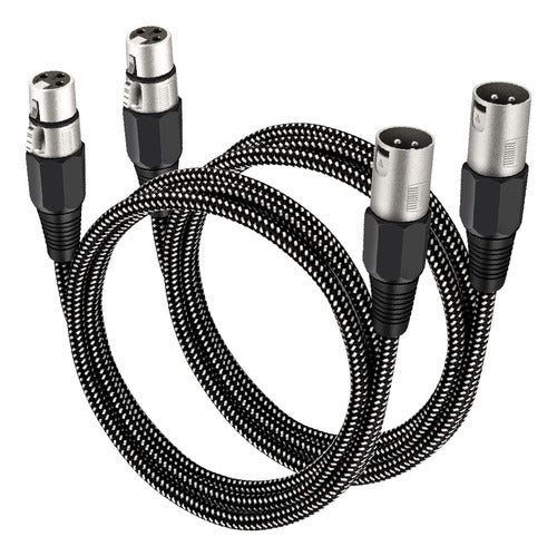 Cable Xlr De 25 Pies/2 Unidades, 3 Pines, Trenzado Xlr Macho 0