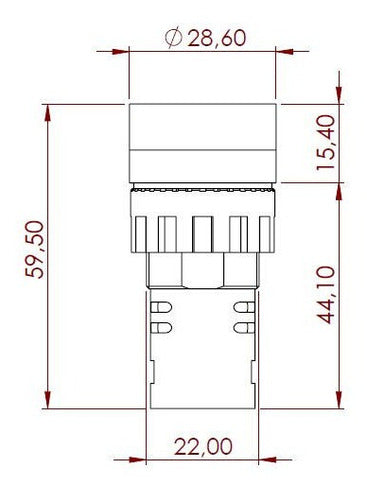 Indicador Luminoso Led, Blanco Ac/dc24v 3