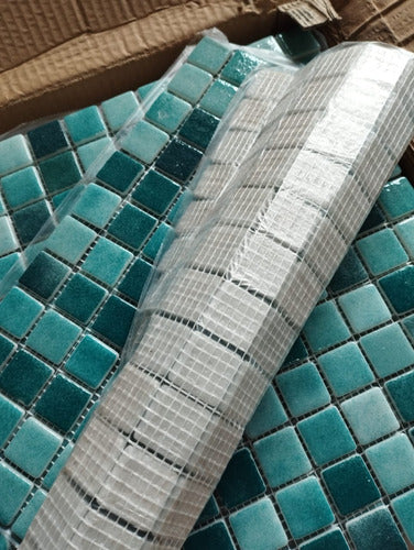 GLASS MOSAIC Venecitas Mix Verdes Premium 25 X 25 Caja 2 M2 0