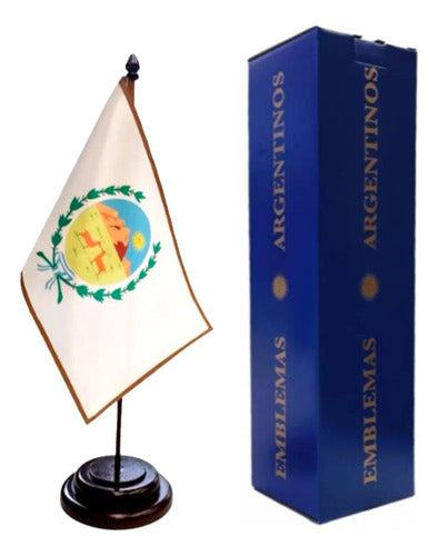 Emblemas Argentinos Mástil Escritorio Madera-Bandera San Luis Calidad Premium 0