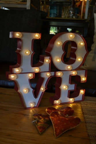 LED Lighted Metal Sign Love 40x35x5 Cm 0