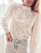 Las Barchelas Romantic Chic Broderie Blouse with Balloon Sleeves and Mao Collar 4