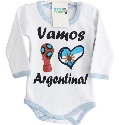 LittleFRANK Vamos Argentina World Cup Baby Onesie Long Sleeve 0