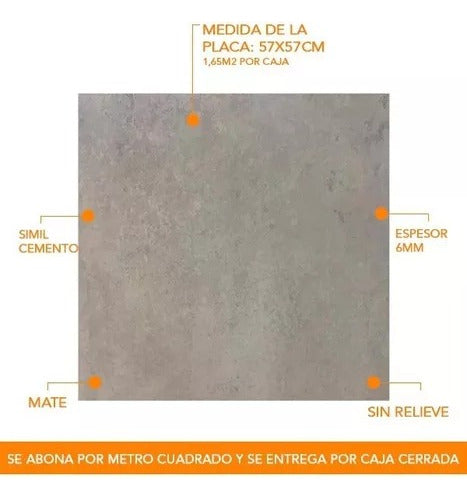 Porcelanato Alberdi Metropolitan Grey 57 X 57cm 1era Calidad 2