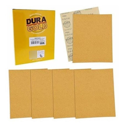 Dura-Gold Premium Sandpaper - 6 Sheets - 60 Grit - Full Size 23cm X 28cm 0