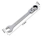 Chrome Vanadium 13mm Articulated Combined Wrench with Ratchet 2