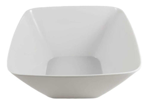 Tigela Bowl 6un Quadrado Melamina Branco Cumbuca Salada 2