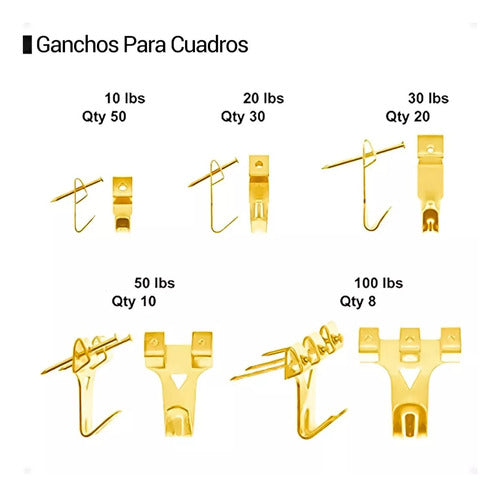 K-ubo Set Ganchos Tornillos Para Colgar Cuadros X 564p 3